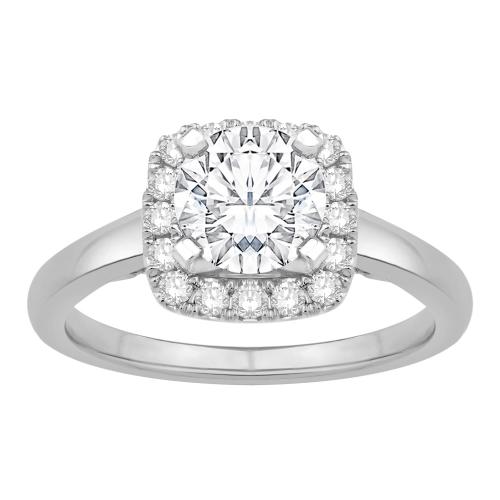 Ovani® Diamonds Cubic Zirconia Round Center Halo Semi-mount Ring 0.40 Ct. T.w. in 18K White Gold