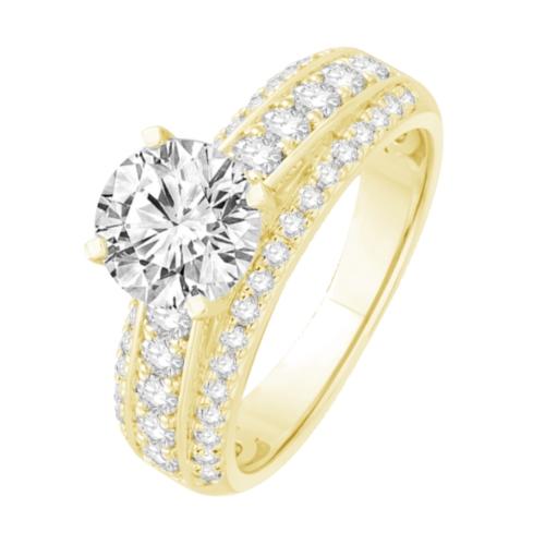 Ovani® Diamonds Cubic Zirconia Semi-mount Ring 0.75 Ct. T.w. in 18K Yellow Gold