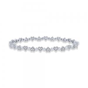 1/4 CT T.W. Diamond Heart-shaped Tennis Diamond Bangle In 10KT White Gold
