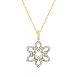 1/4 Ct. T.w. Diamond Flower Pendant In 10Kt Yellow Gold