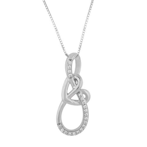 Infinity Heart Diamond Pendant - 0.08 Ct. T.w. in 10K White Gold