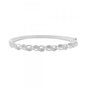 1 Ct. T.w. Diamond Infinity Women Bangle In 14Kt White Gold