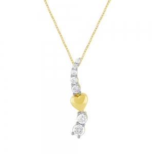 Novello Lab-grown Diamond Life Journey Heart Pendant 0.33 Ct. T.w. in 10K Yellow Gold