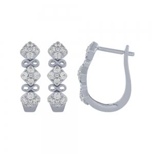 1/2 Ct. T.w. Diamond Round Infinity Hoop Earrings In 10kt White Gold