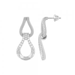 Diani® Teardrop Knot Dangling Earrings - 1 Ct. T.w. in 14K White Gold