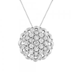 1 Ct. T.w. Lab-grown Diamond Flower Pendant - Novello In 14Kt White Gold