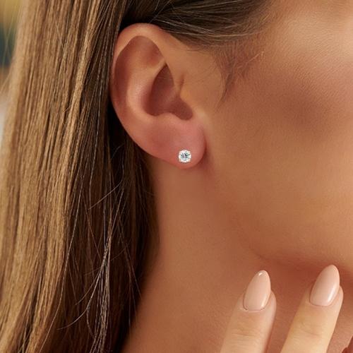 Ultimate Value® Lab-grown Diamonds Round Brilliant Solitaire Screw Back Studs - 1 Ct. T.w. in 10K Yellow Gold