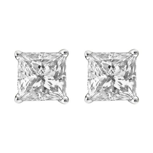 Ultimate Value® Lab-grown Diamonds Princess-cut Solitaire Screw Back Studs - 1 Ct. T.w. in 10K White Gold