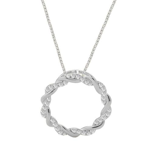 Ultimate Value® Lab-grown Diamonds Twisted Circle of Life Pendant - 0.40 Ct. T.w. in 10K White Gold