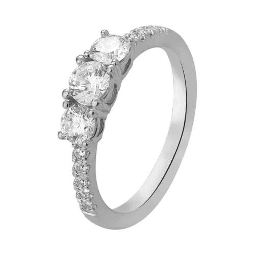 Ultimate Value® Lab-grown Diamonds 3-stone Round Brilliant Bridal Ring - 1 Ct. T.w. in 10K White Gold