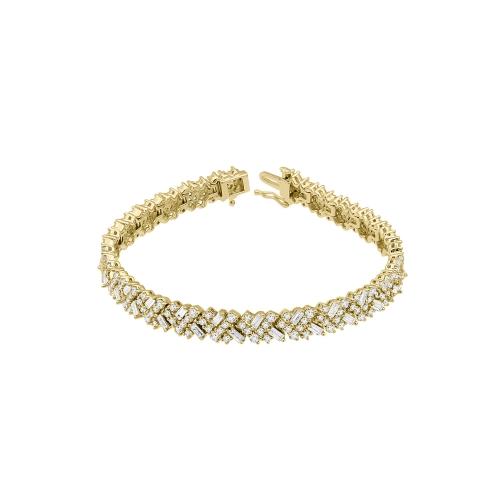 5 Ct. T.w. Lab-grown Diamond Baguette Lady's Bracelet - Novello In 14Kt Yellow Gold