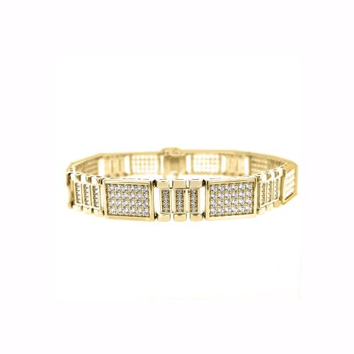 5 Ct. T.w. Lab-grown Diamond Men's Link Bracelet - Novello In 14Kt Yellow Gold