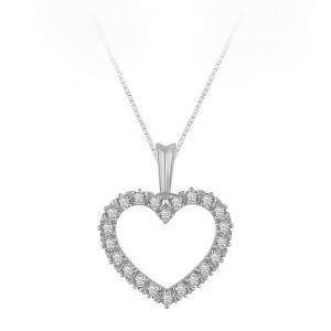 Novello Lab-grown Diamond Eternity Heart Pendant 0.50 Ct. T.w. in 10K White Gold