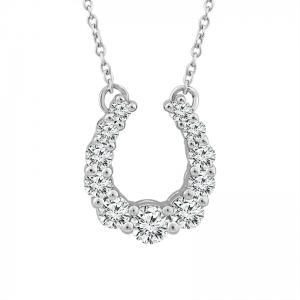 Bella by Ovani® Lab-grown Diamonds Horse-shoe Necklace 0.80 Ct. T.w. in 14K White Gold