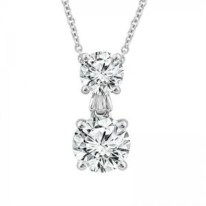 Novello Lab-grown Diamonds 2-stone Necklace 5.90 Ct. T.w. in 14K White Gold