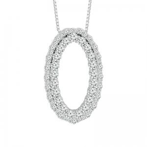 Novello Lab-grown Diamonds Circle of Life Pendant 1.55 Ct. T.w. in 14K White Gold