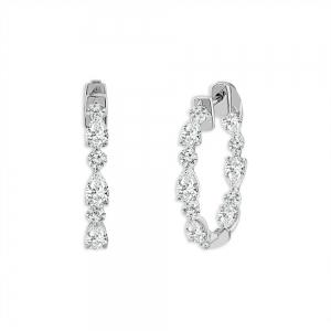 Novello Lab-grown Diamond In and Out Huggie Hoops 3.10 Ct. T.w. in 14K White Gold