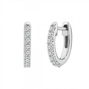 Bella by Ovani® Lab-grown Diamonds Huggie Hoops 0.30 Ct. T.w. in 14K White Gold