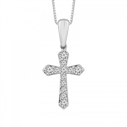 Novello Lab-grown Diamonds Cross Pendant 0.15 Ct. T.w. in 14K White Gold