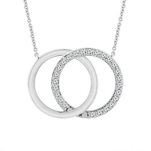 Novello Lab-grown Diamonds Circle of Life Necklace 0.35 Ct. T.w. in 14K White Gold