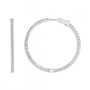 Bella by Ovani® Lab-grown Diamonds Double Vision Hoops 2 Ct. T.w. in 14K White Gold