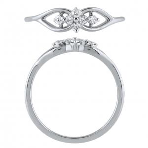 Novello Lab-grown Diamonds Flower Promise Ring 0.12 Ct. T.w. in 10K White Gold