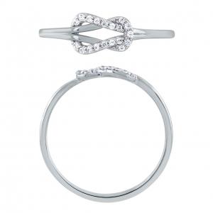 Novello Lab-grown Diamonds Sailor Knot Promise Ring - 0.08 Ct. T.w. in 10K White Gold