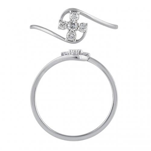 Novello Lab-grown Diamonds Flower Promise Ring 0.16 Ct. T.w. in 10K White Gold