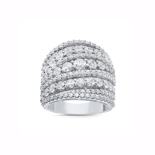 Novello Lab-grown Diamonds Graduated 8-row Ring 4 Ct. T.w. in 14K White Gold