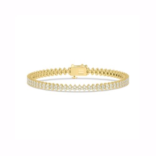 2.4 Ct. T.w. Lab-grown Diamond Flower Bracelet - Novello In 10Kt Yellow Gold