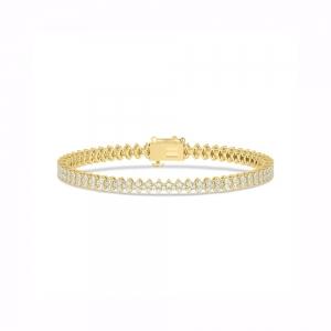2.4 Ct. T.w. Lab-grown Diamond Flower Bracelet - Novello In 10Kt Yellow Gold