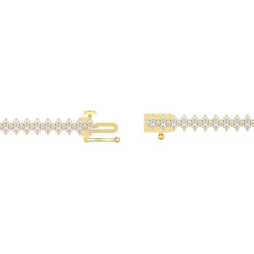 2.4 Ct. T.w. Lab-grown Diamond Flower Bracelet - Novello In 10Kt Yellow Gold