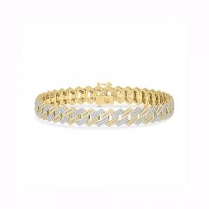 3 Ct. T.w. Lab-grown Diamond Cuban Men's Bracelet - Novello In 10Kt Yellow Gold