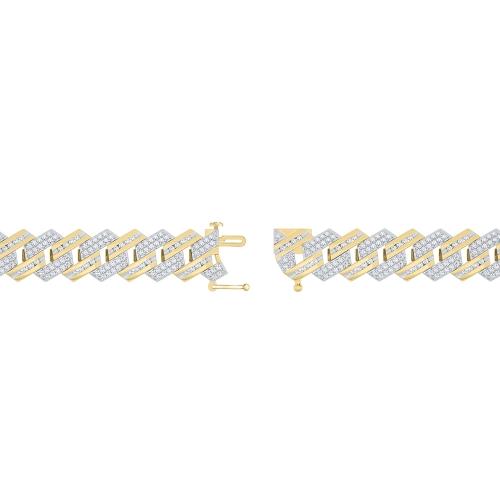 3 Ct. T.w. Lab-grown Diamond Cuban Men's Bracelet - Novello In 10Kt Yellow Gold