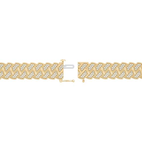 Novello Lab-grown Diamonds Cuban Men's Bracelet 4 Ct. T.w. in 10K Yellow Gold