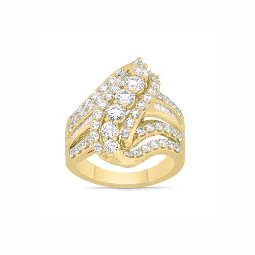 Novello Lab-grown Diamonds Baguette Diamond Ring 2 Ct. T.w. in 14K Yellow Gold