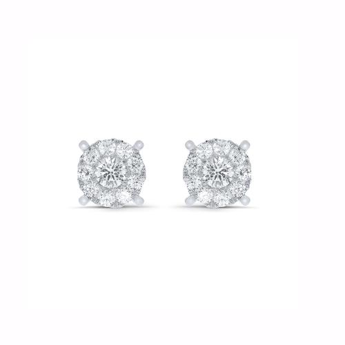 Novello Lab-grown Diamonds Round Halo Studs 2 Ct. T.w. in 14K White Gold