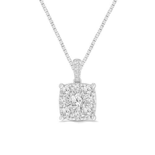 Novello Lab-grown Diamonds Halo Pendant 2 Ct. T.w. in 14K White Gold