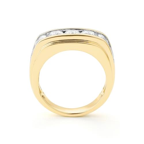 Novello Lab-grown Diamonds 7-Stone Channel-set Men's Engagement Ring 2.90 Ct. T.w. in 14K Yellow Gold