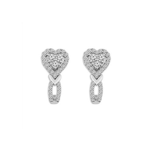 Novello Lab-grown Diamonds Heart and Link Drop Earrings 1 Ct. T.w. in 14K White Gold