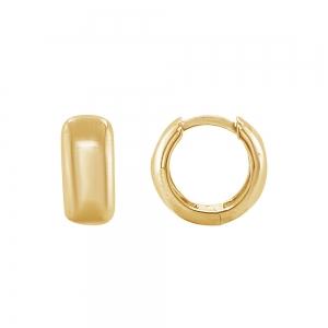 Classic Rounded Dome Huggie Hoops in 14K White Gold