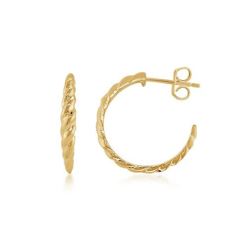 Graduated Twist Rope Huggie Hoops in 14K White Gold