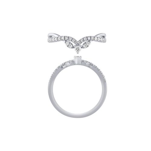 Novello Lab-grown Diamonds Crown-Inspired Engagement Ring 0.25 Ct. T.w. in 14K White Gold