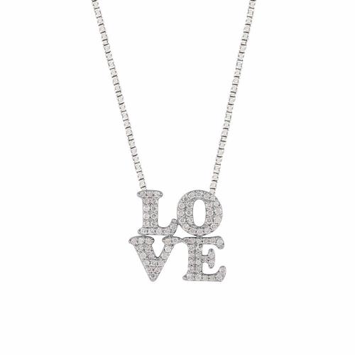 Novello Lab-grown Diamonds Love Necklace 5.90 Ct. T.w. in 10K White Gold