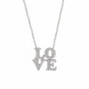 Novello Lab-grown Diamonds Love Necklace 5.90 Ct. T.w. in 10K White Gold