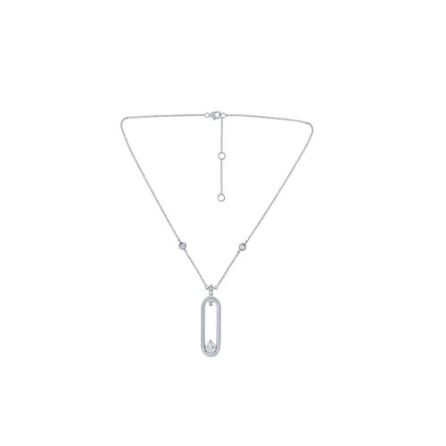 Novello Lab-grown Diamonds Paperclip Necklace 5.90 Ct. T.w. in 14K White Gold