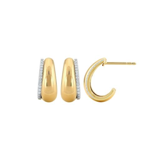 Bella by Ovani® Lab-grown Diamonds Round Contemporary Hoops 0.13 Ct. T.w. in 10K Yellow Gold