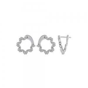 Bella by Ovani® Lab-grown Diamonds Marquise-inspired Floral Crossover Earrings 0.50 Ct. T.w. in 10K White Gold
