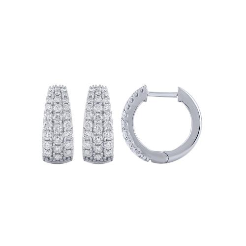 Novello Lab-grown Diamonds 3-row Hoops 1 Ct. T.w. in 10K White Gold
