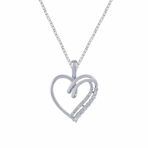 1/4 Ct. T.w. Diamond Heart Pendant - Novello In 10Kt White Gold